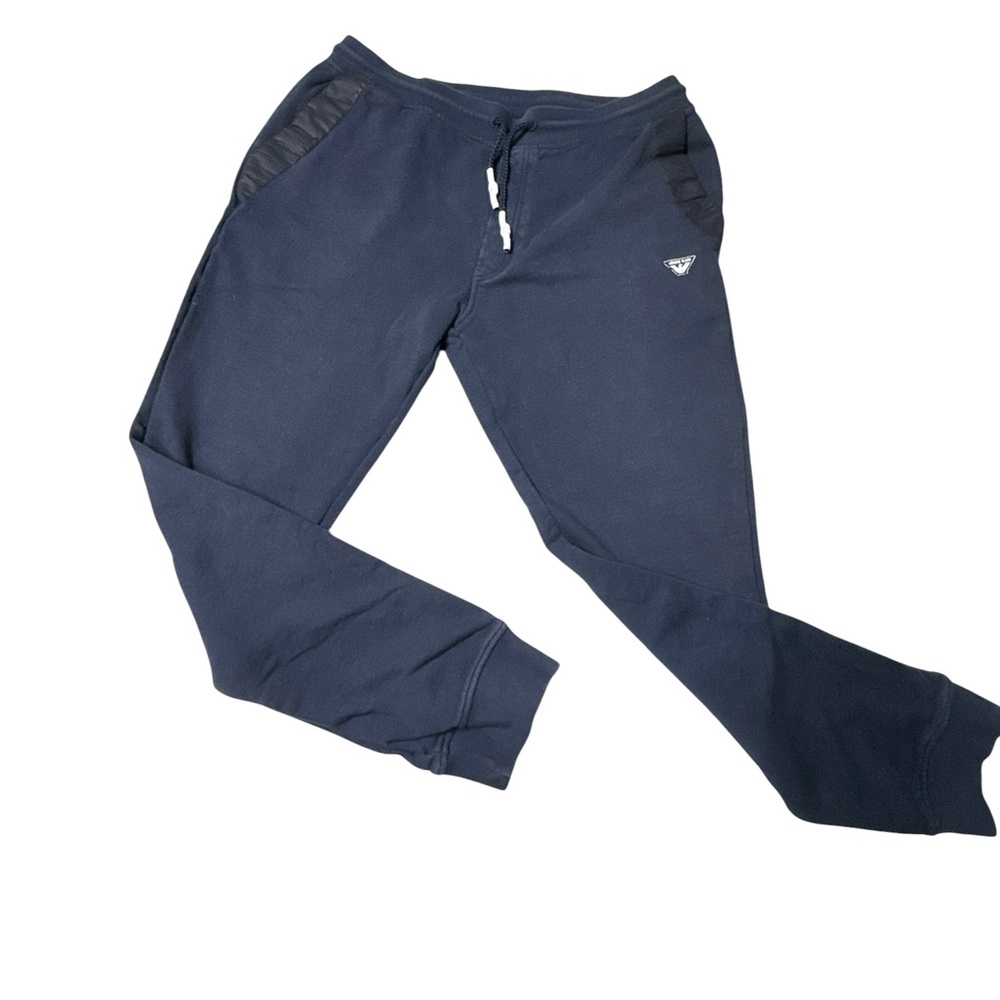 Armani Jeans Navy Blue Jogger Sweatpants with Quilted Side Panels Men’s XXL